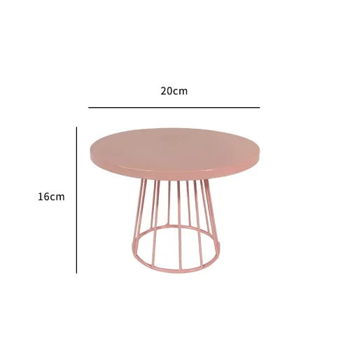 Présentoir à Gâteau Rose En Métal soigné