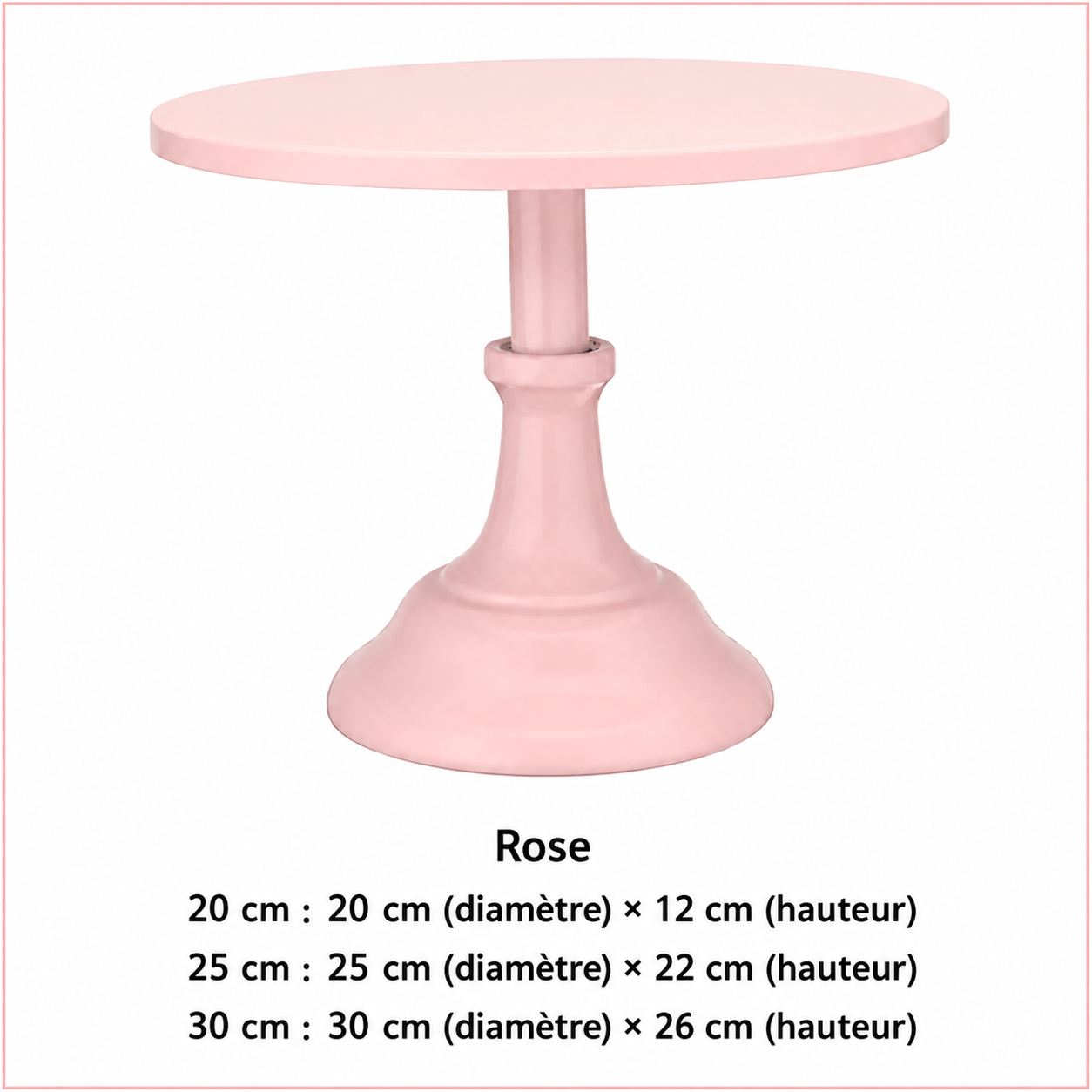 Présentoir à Gâteau Rose Epuré Doux