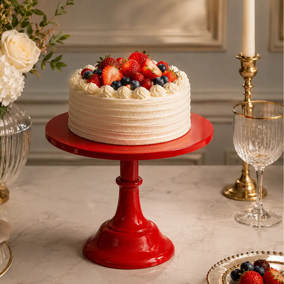Présentoir à Gâteau Rouge