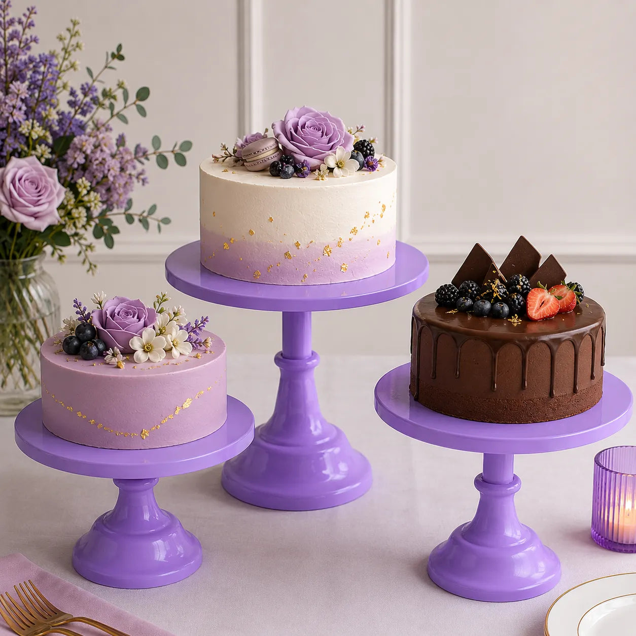 Présentoir à Gâteau Violet captivant