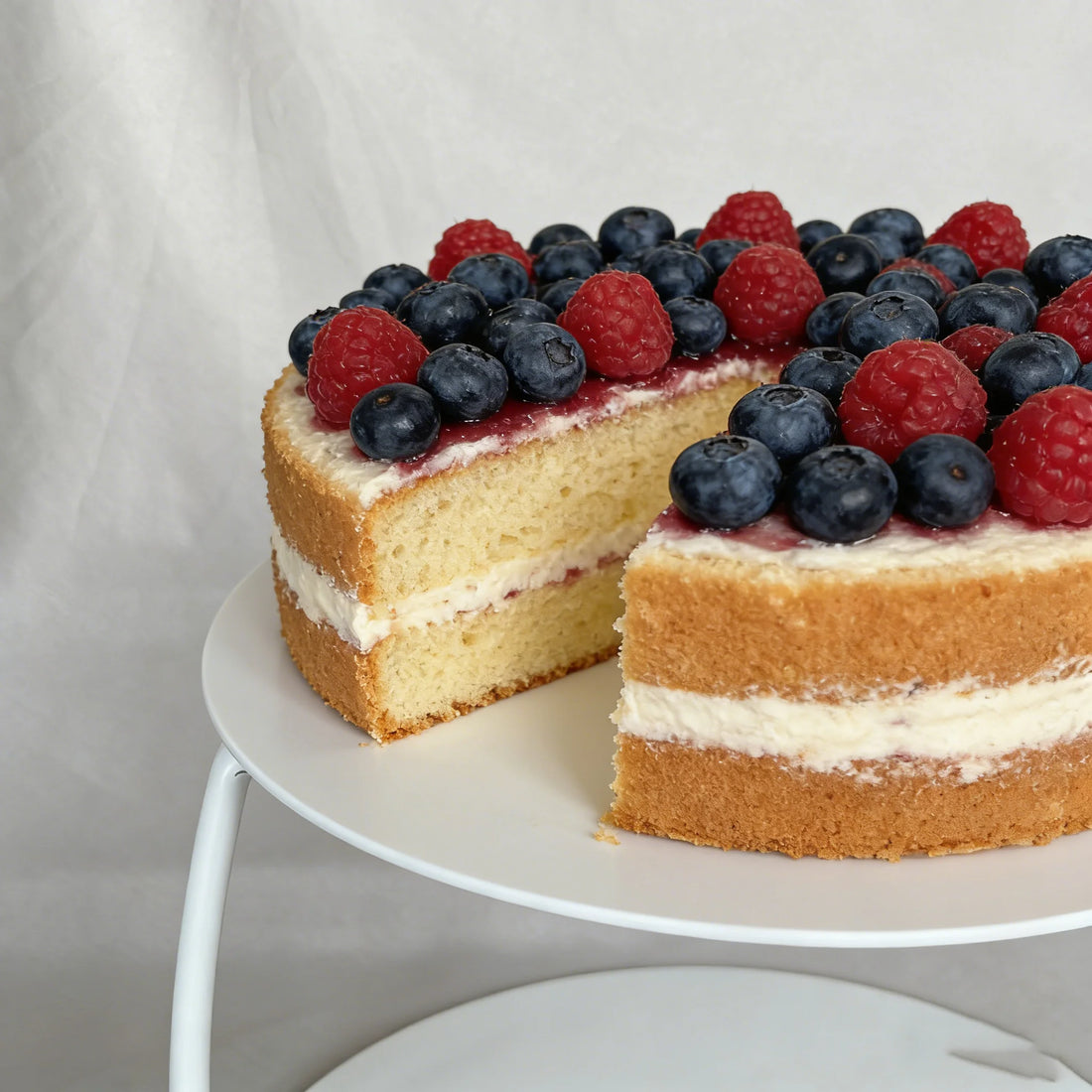 Présentoir à Gâteaux 2 Niveaux Blanc Chic