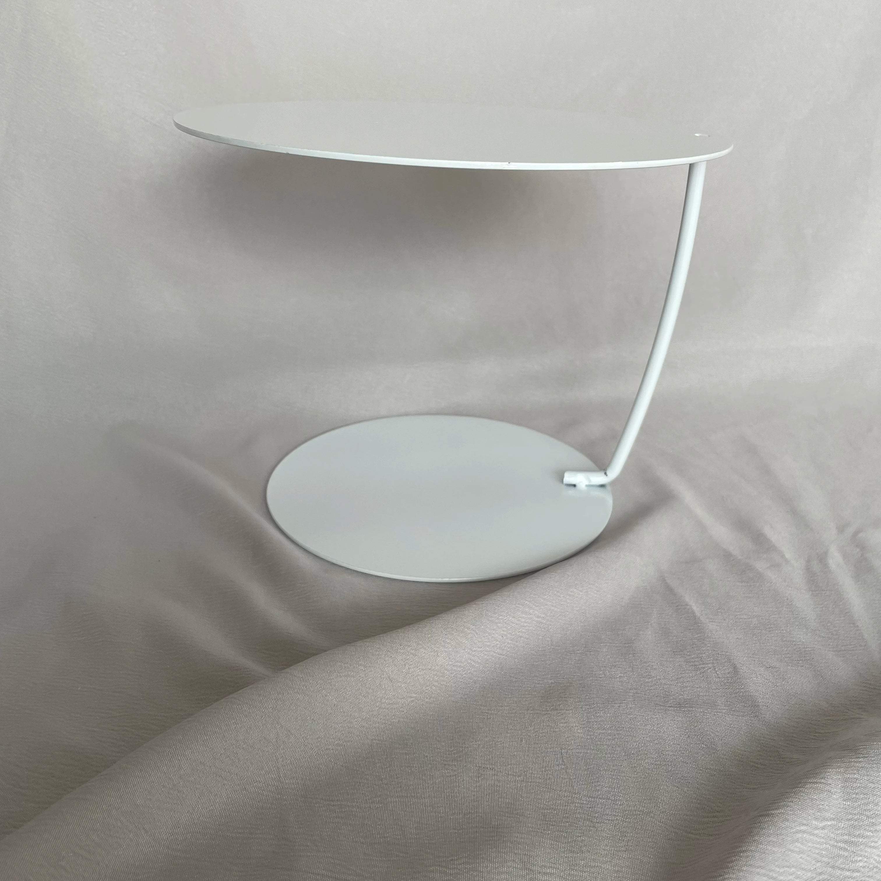 Présentoir à Gâteaux 2 Niveaux Blanc Minimaliste
