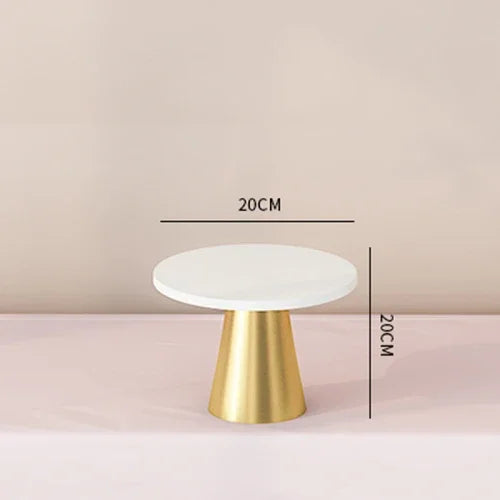 Présentoir à Gâteaux Blanc et Doré Petite