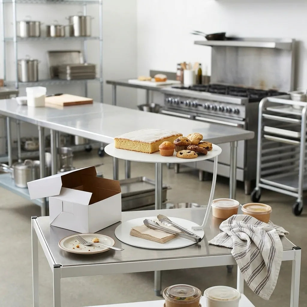 Présentoir à Gâteaux Rond Blanc Propre
