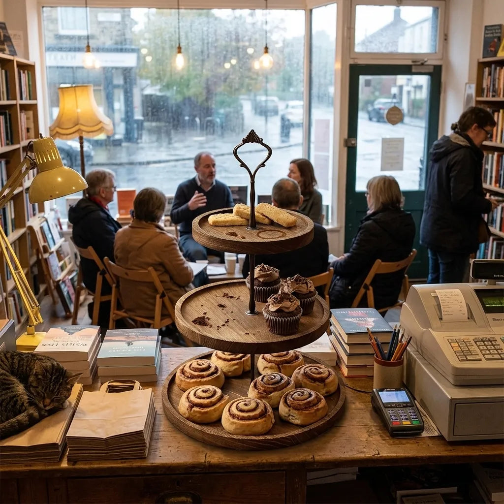 Présentoir Rond à Cupcake en Bois Foncé Elégant