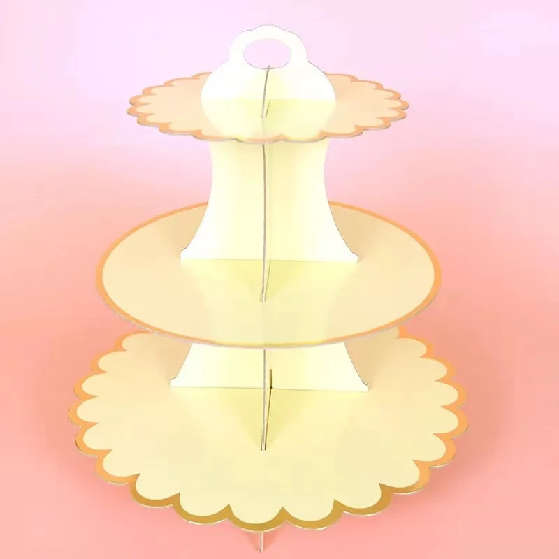 Présentoir à cupcake Jaune en Carton attractif
