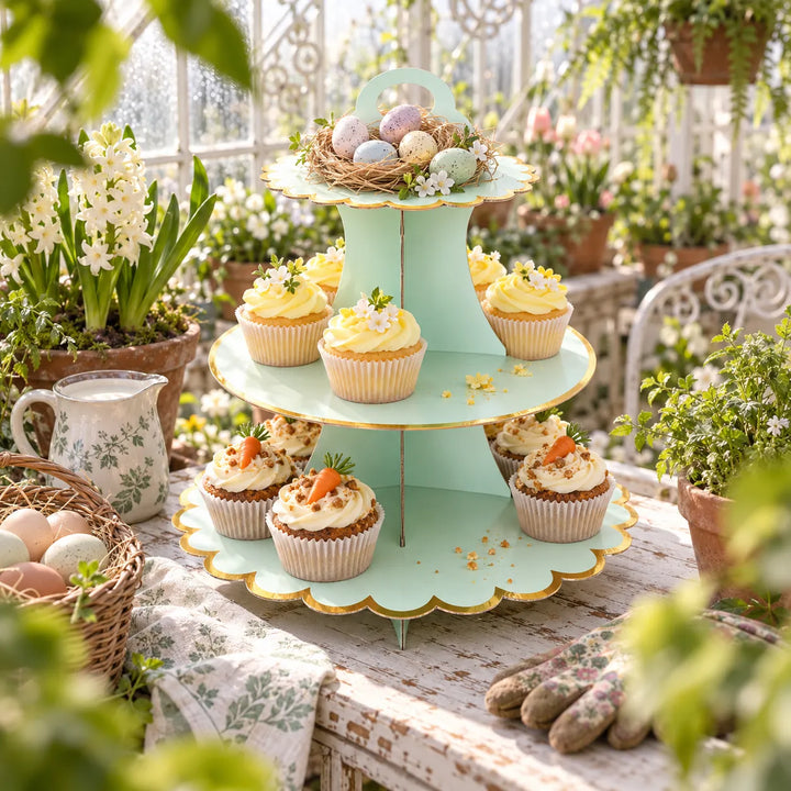 Présentoir à cupcake Vert en Carton Design