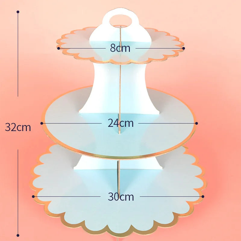 Présentoir à cupcake Vert en Carton élégante