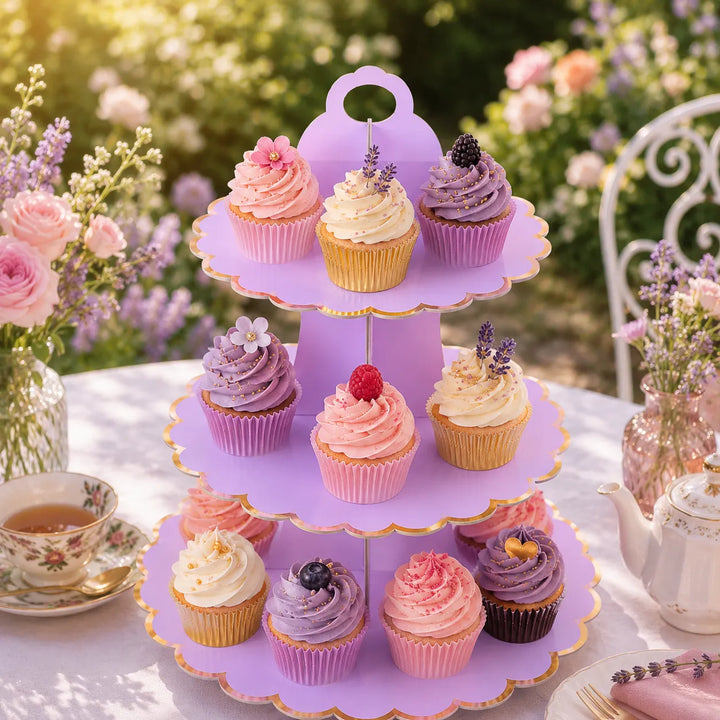 Présentoir à cupcake Violet en Carton