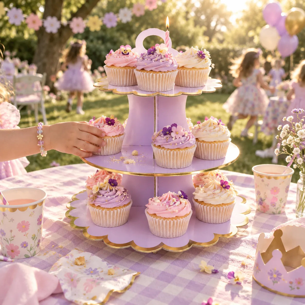 Présentoir à cupcake Violet en Carton Design