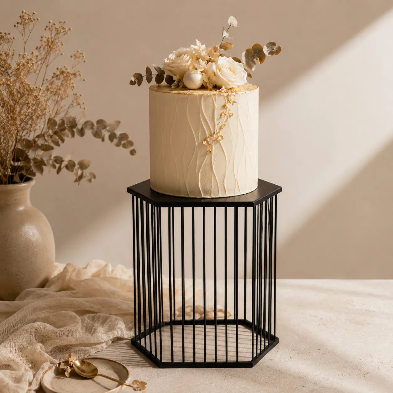 Présentoir de Gâteau Noir Stylé 