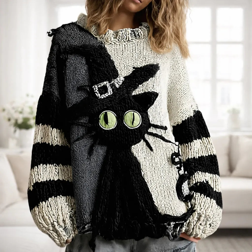 Pull Ample Halloween Chat Noir