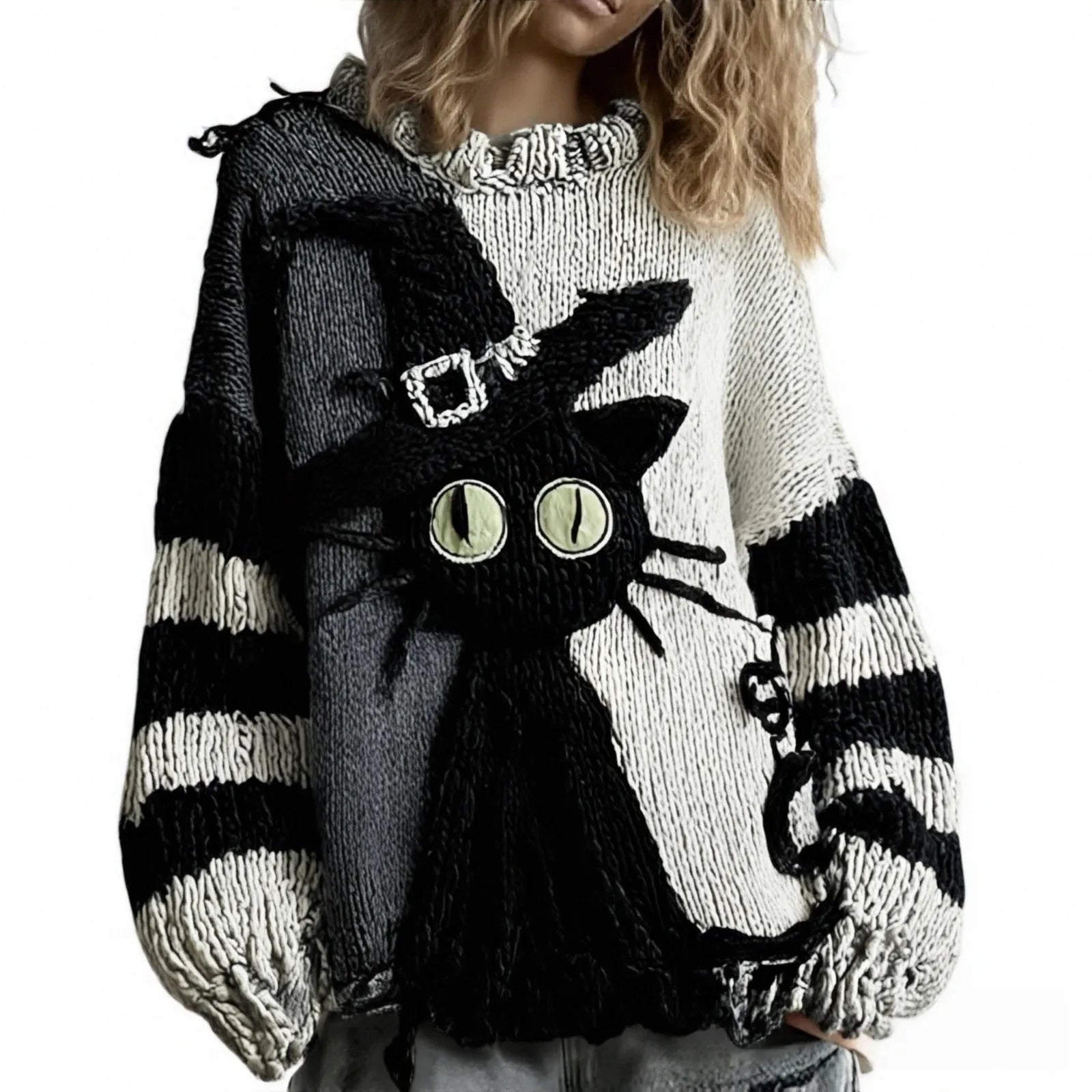 Pull Ample Halloween Chat Noir Unique