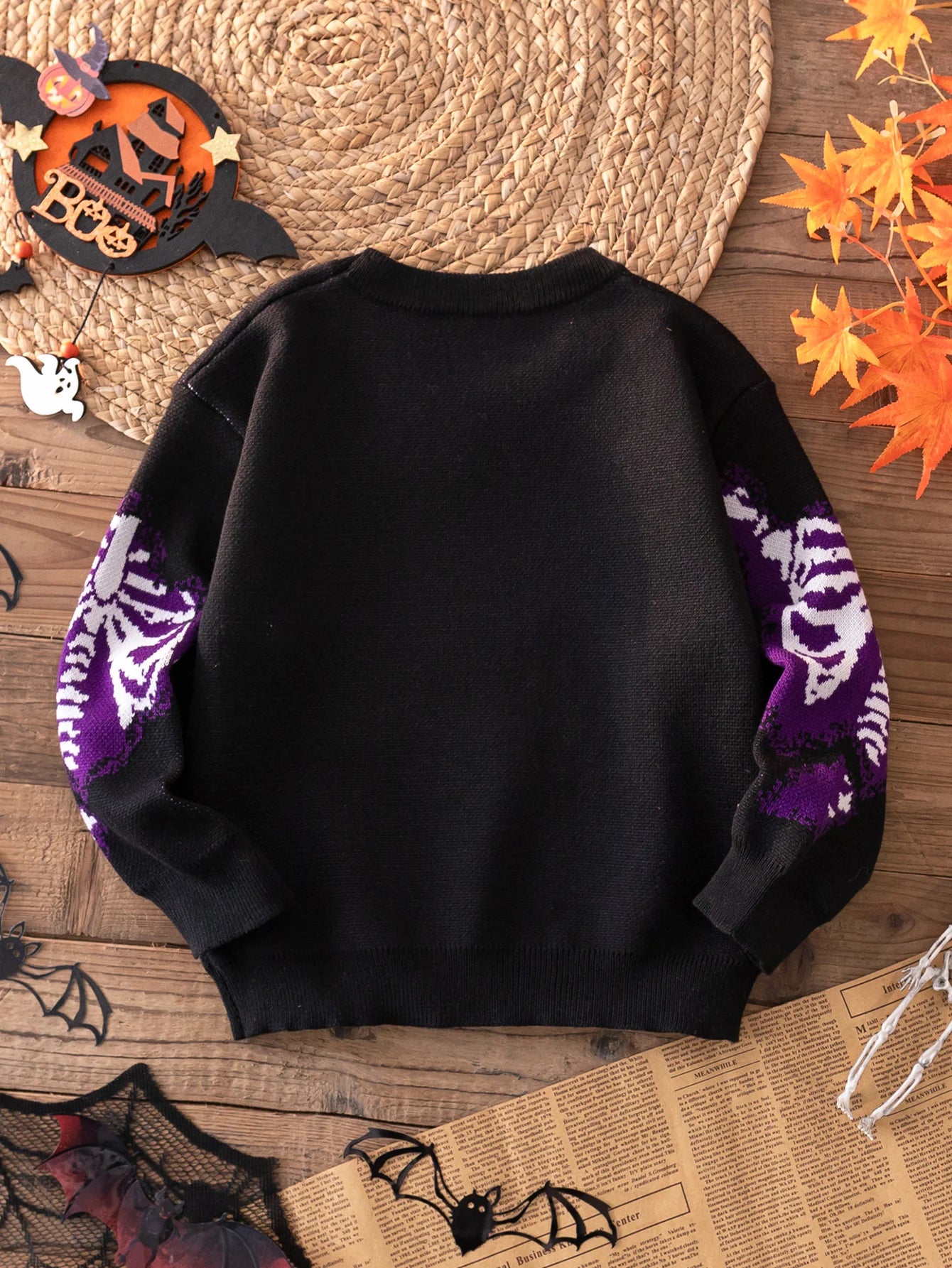 Pull Halloween Noir et Violet Dos