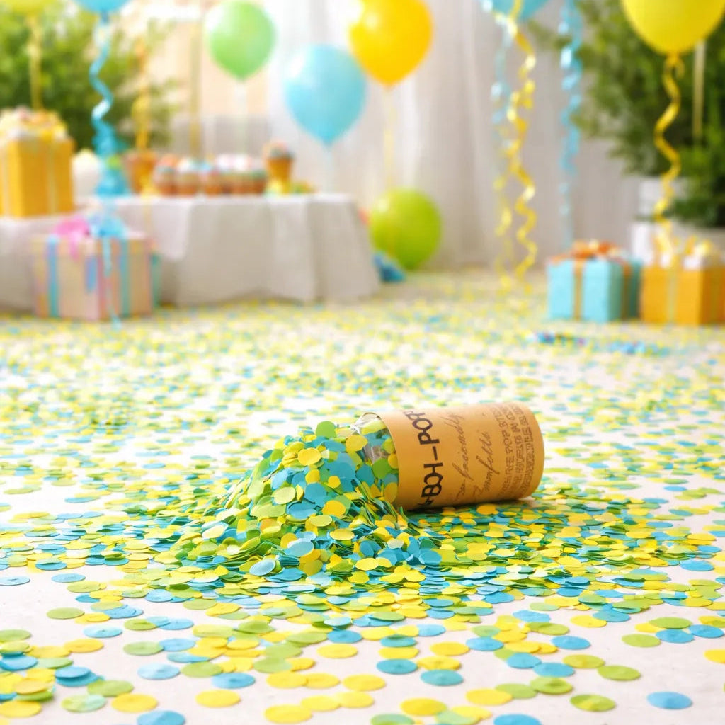 Push Up Confettis Verts et Bleus Unique