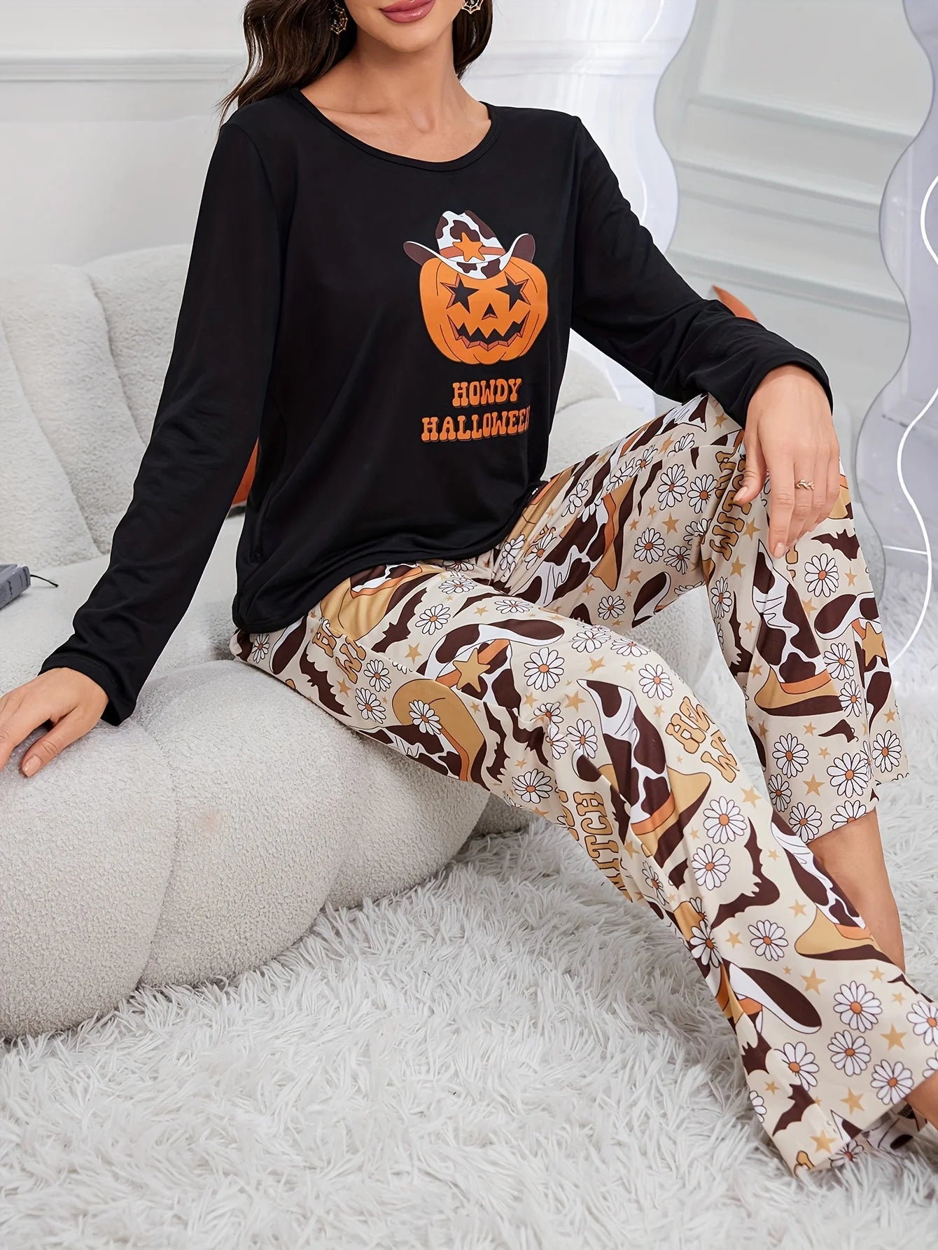 Pyjama Halloween 2 Pièces Femme Motif