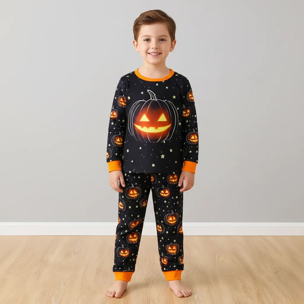 Pyjama Halloween Enfant Motif Citrouille Adorable