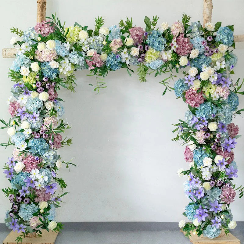 Rangée de Fleurs Artificielles Bleues déco Arc Romantique