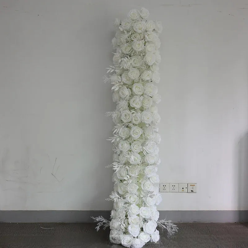 Rangée de Roses Blanches Artificielles Pour Arche Minimaliste