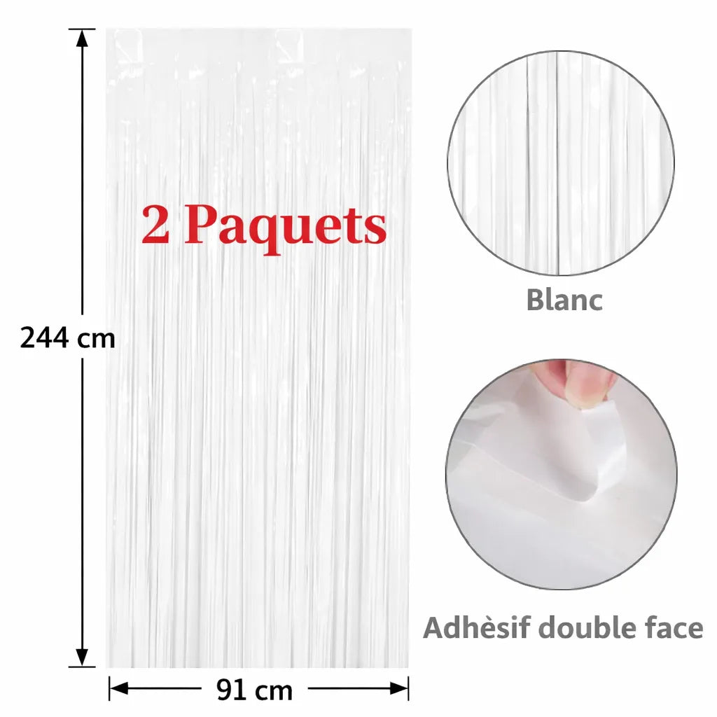 Rideau à Franges Blanc Epuré Minimaliste