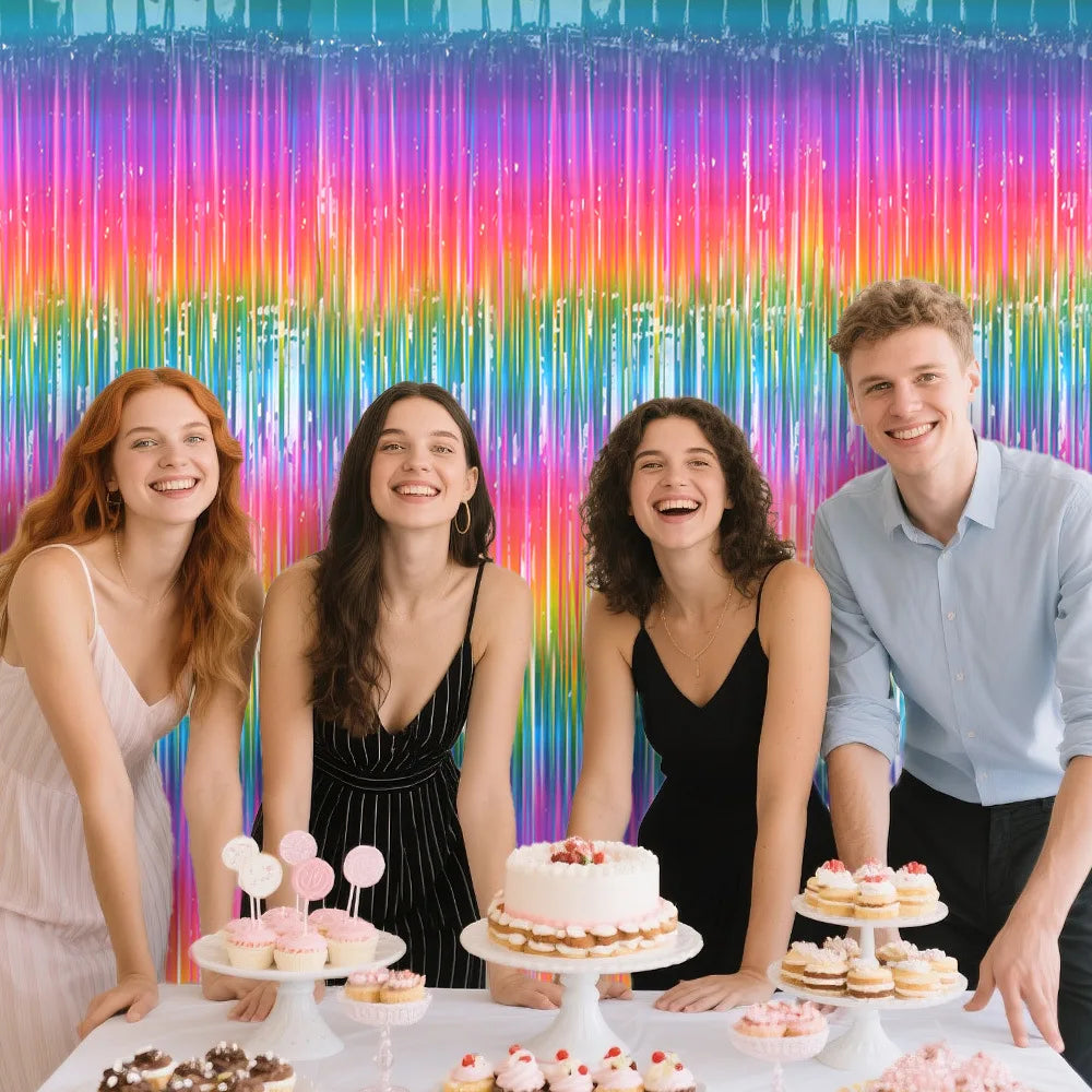 Rideau à Franges Dégradé Multicolore Unique