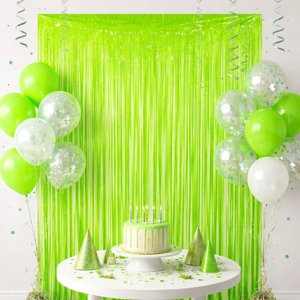 Rideau à Franges Fluorescent Vert