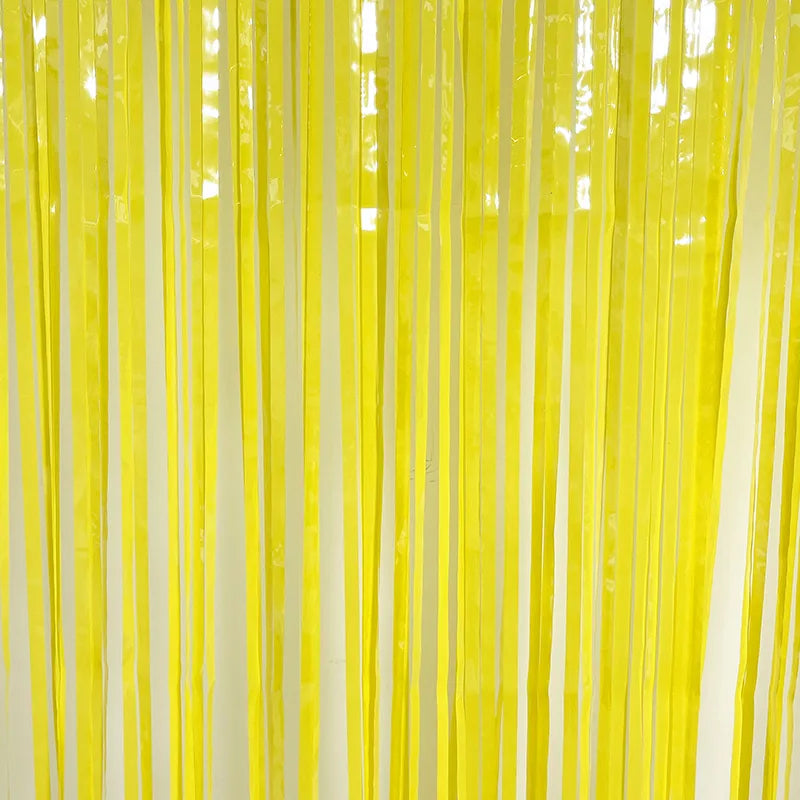 Rideau à Franges Jaune Pastel Minimaliste