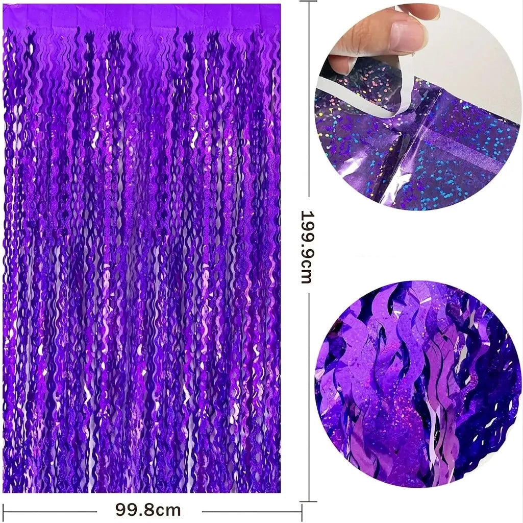 Rideau à Franges Ondulés Violet Chic