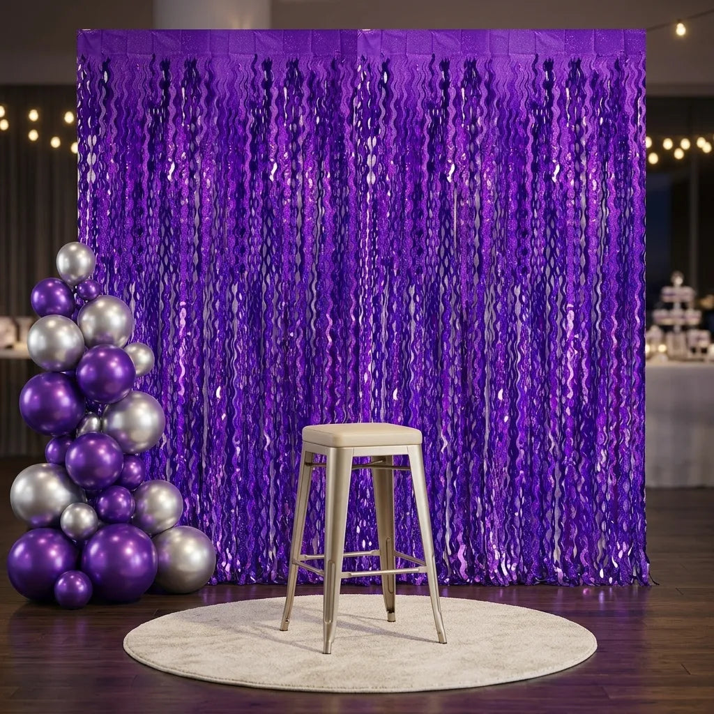 Rideau à Franges Ondulés Violet chic