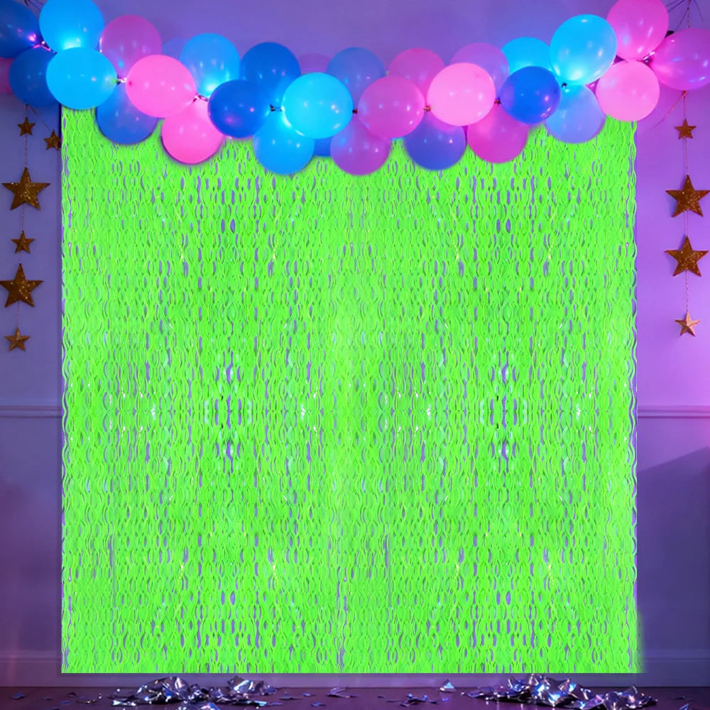 Rideau à Franges Vert Fluorescent