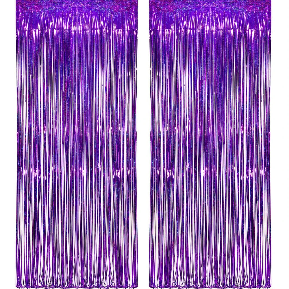 Rideau à Franges Violet Elégant