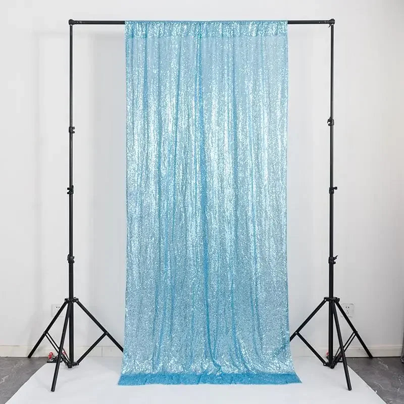 Rideau Mariage Bleu Scintillant Unique
