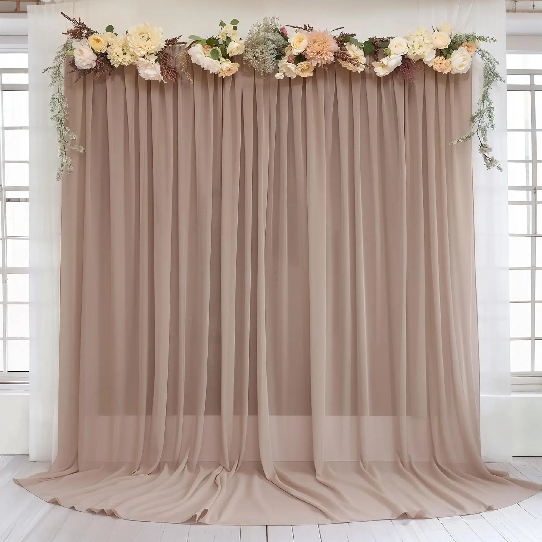 Rideau Mariage Brun Elégant Chic