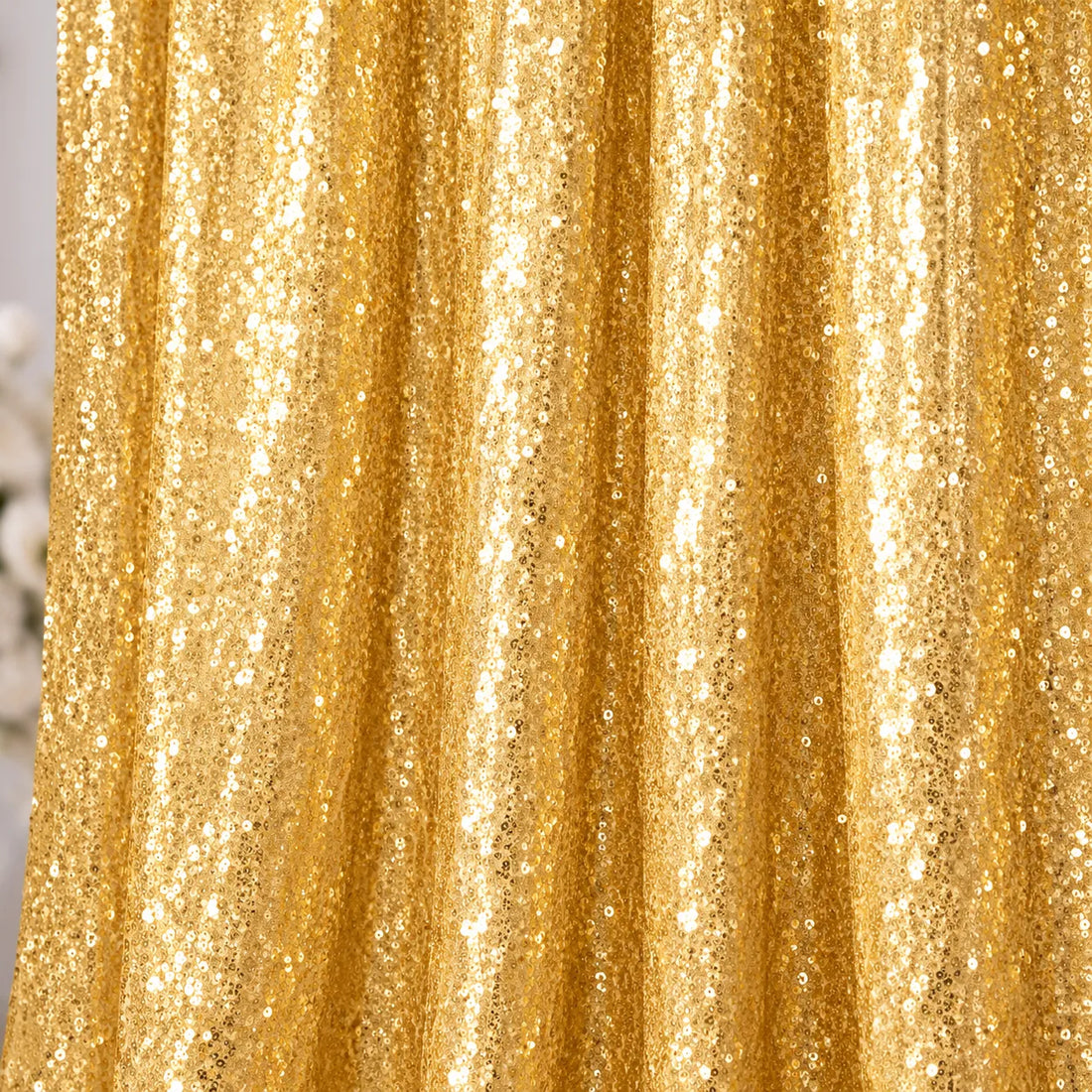 Rideau Mariage Doré à Paillettes brillant
