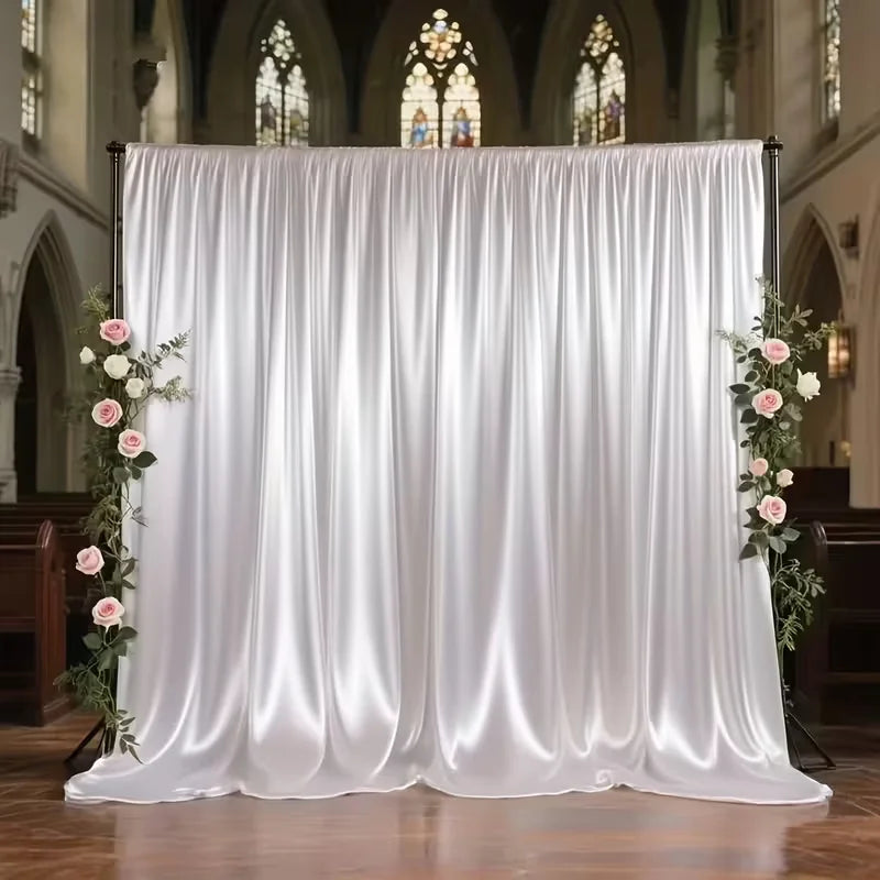 Rideau Mariage en Satin Blanc élégant