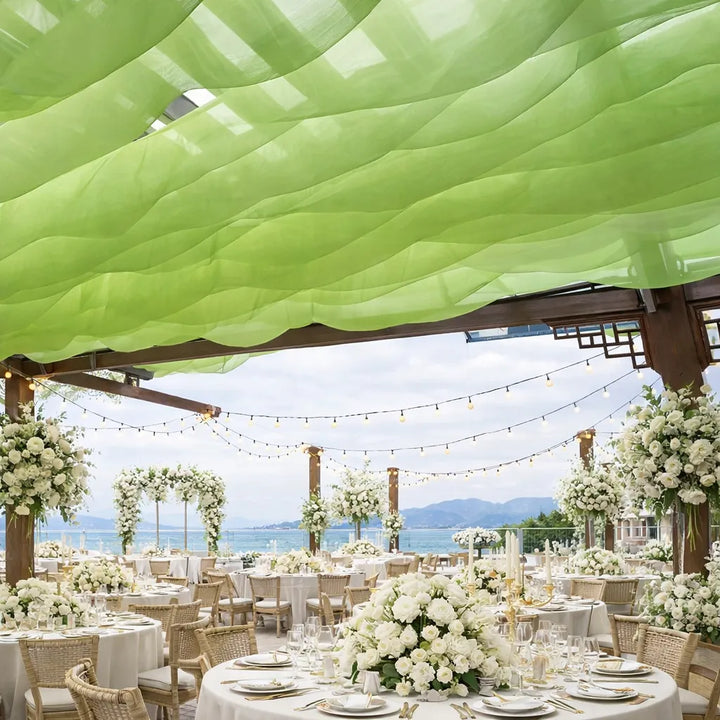 Rideau de Voilage plafond moderne Ondulé Vert