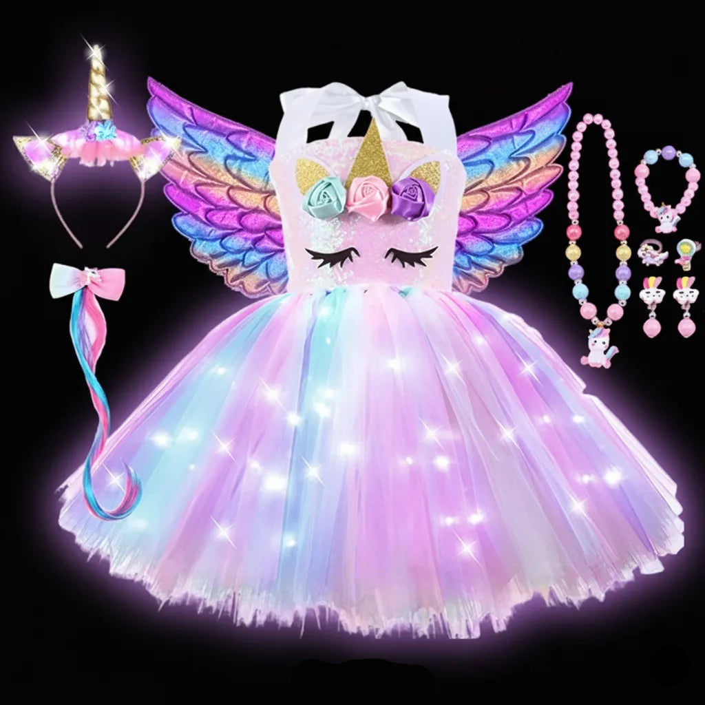 Robe Licorne Lumineuse Fille Unique