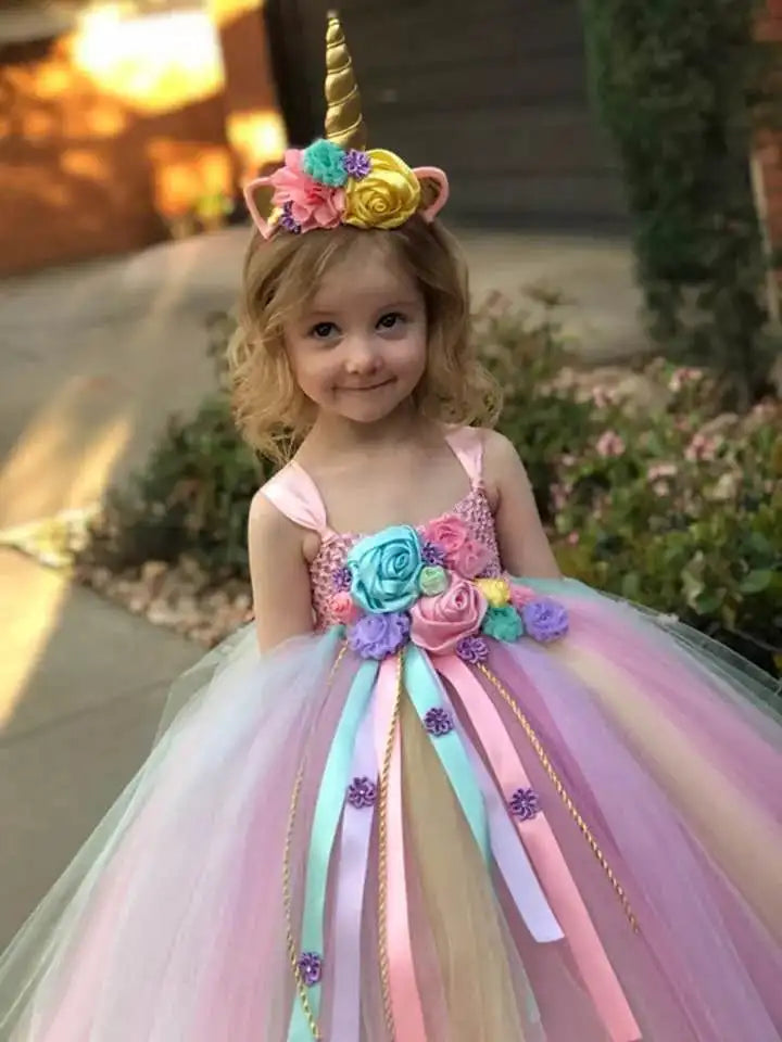 Robe Pastel Licorne en Tulle Jolie