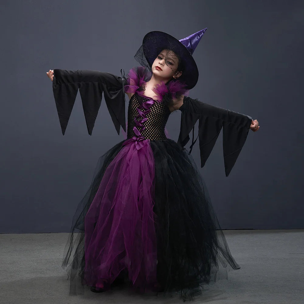 Robe Sorcière Longue Tutu Violette léger