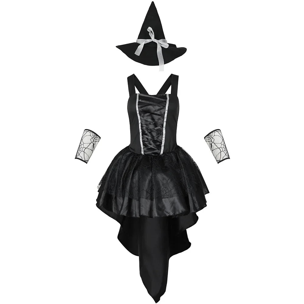 Robe Sorcière Noir Avec Chapeau Design