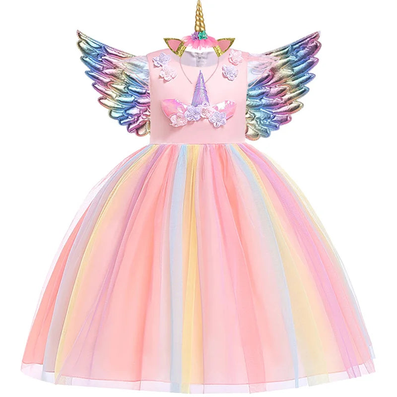 Robe de Princesse Licorne Rose de qualité