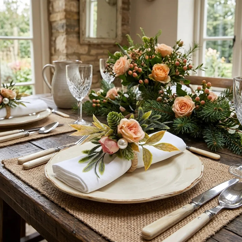 Rond de Serviette Mariage Fleur Unique