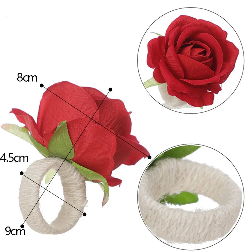 Rond de Serviette Mariage Rouge Chic