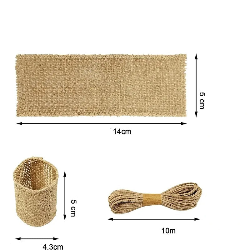 Rond de Serviette Mariage Toile de Jute Durable