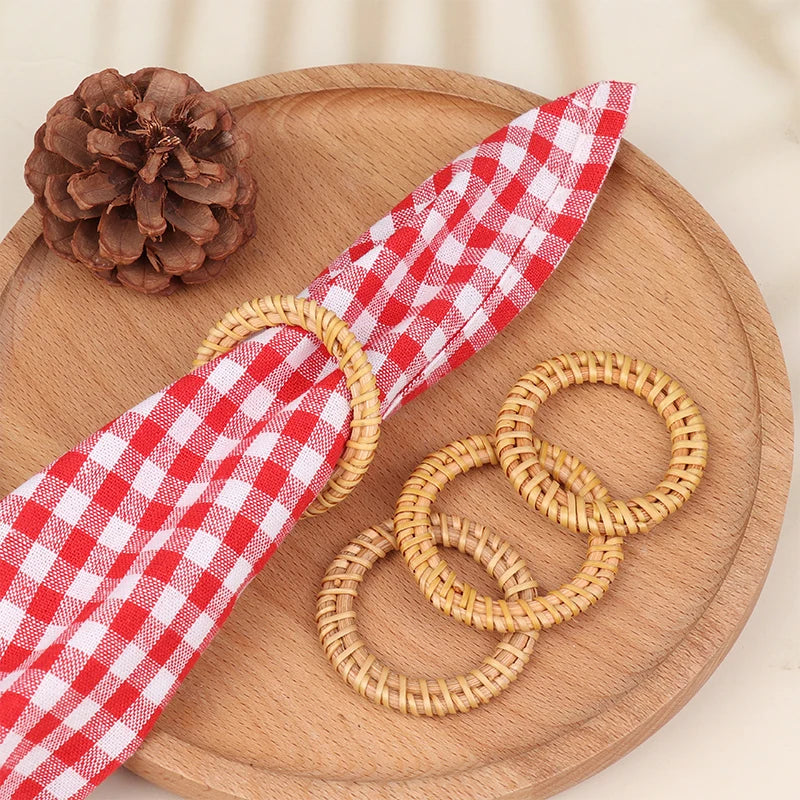 Rond de Serviette Noël Minimaliste en Rotin chic