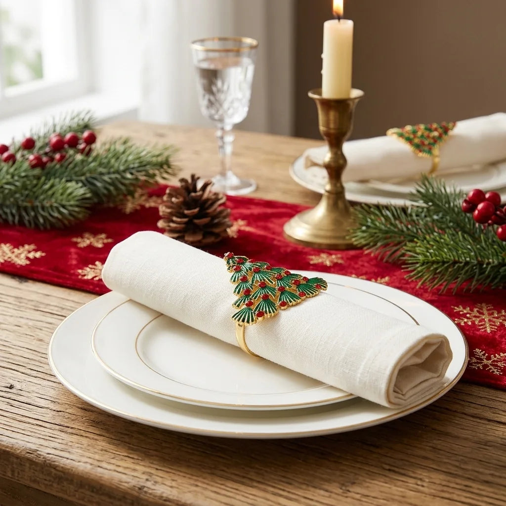 Rond de Serviette Sapin de Noël Métal 