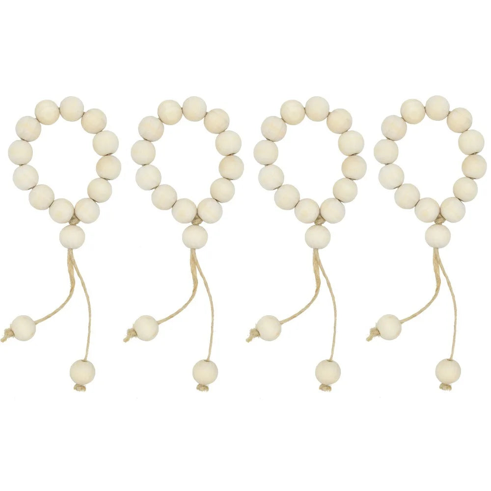 Rond de Serviette en Perles en Bois Original