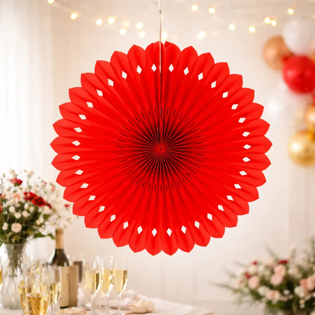 Rosace Ajourée Déco Rouge romantique