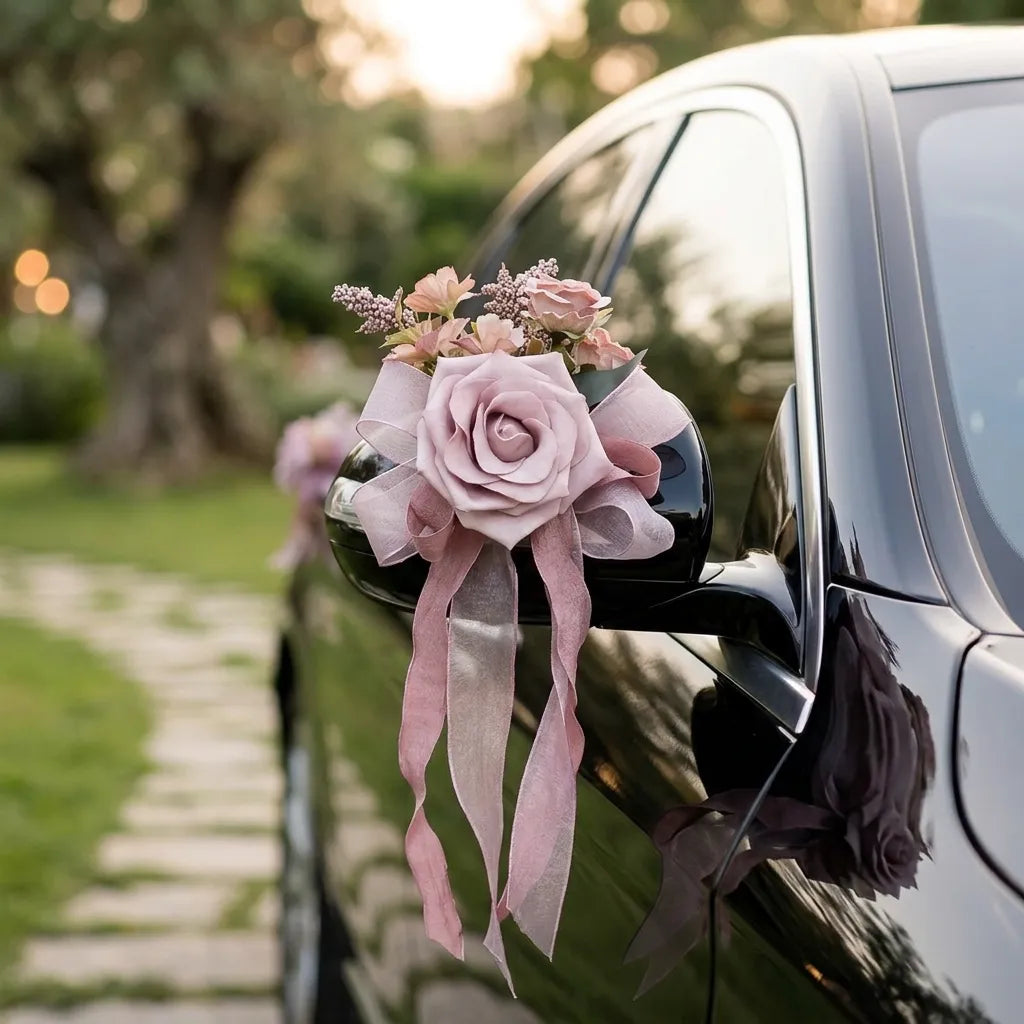Rose Décoratif à Ruban pour Voiture Mariage luxuriant