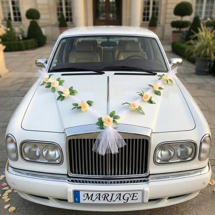 Ruban Voiture Mariage à Fleurs